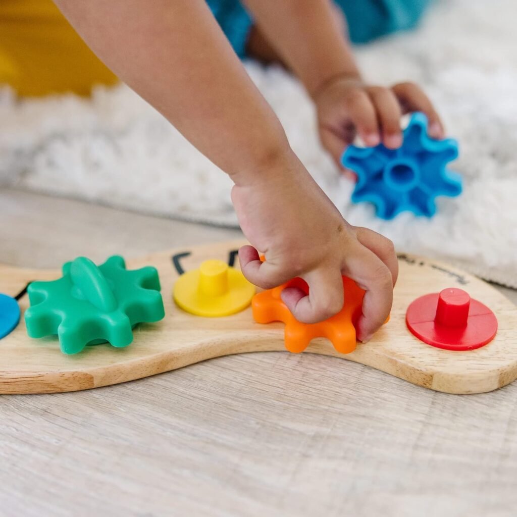 Melissa Doug Rainbow Caterpillar Gear Toy With 6 Interchangeable Gears - For Toddlers And Babies