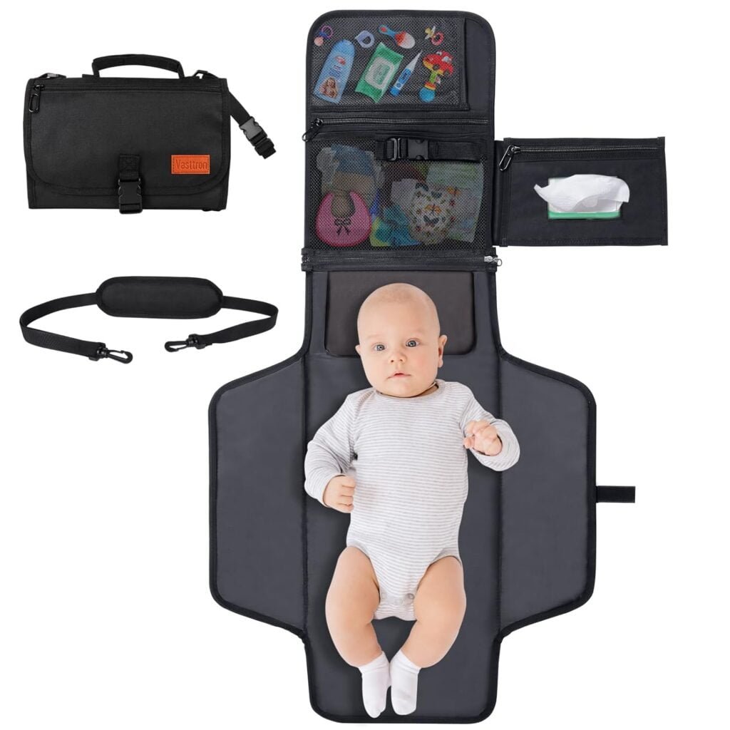 Vasttron Portable Diaper Changing Pad, Baby Changing pad with Smart Wipes Pocket for Newborn Girl  Boy, Waterproof Travel Changing Kit for Parents - an Ideal Baby Shower Gifts