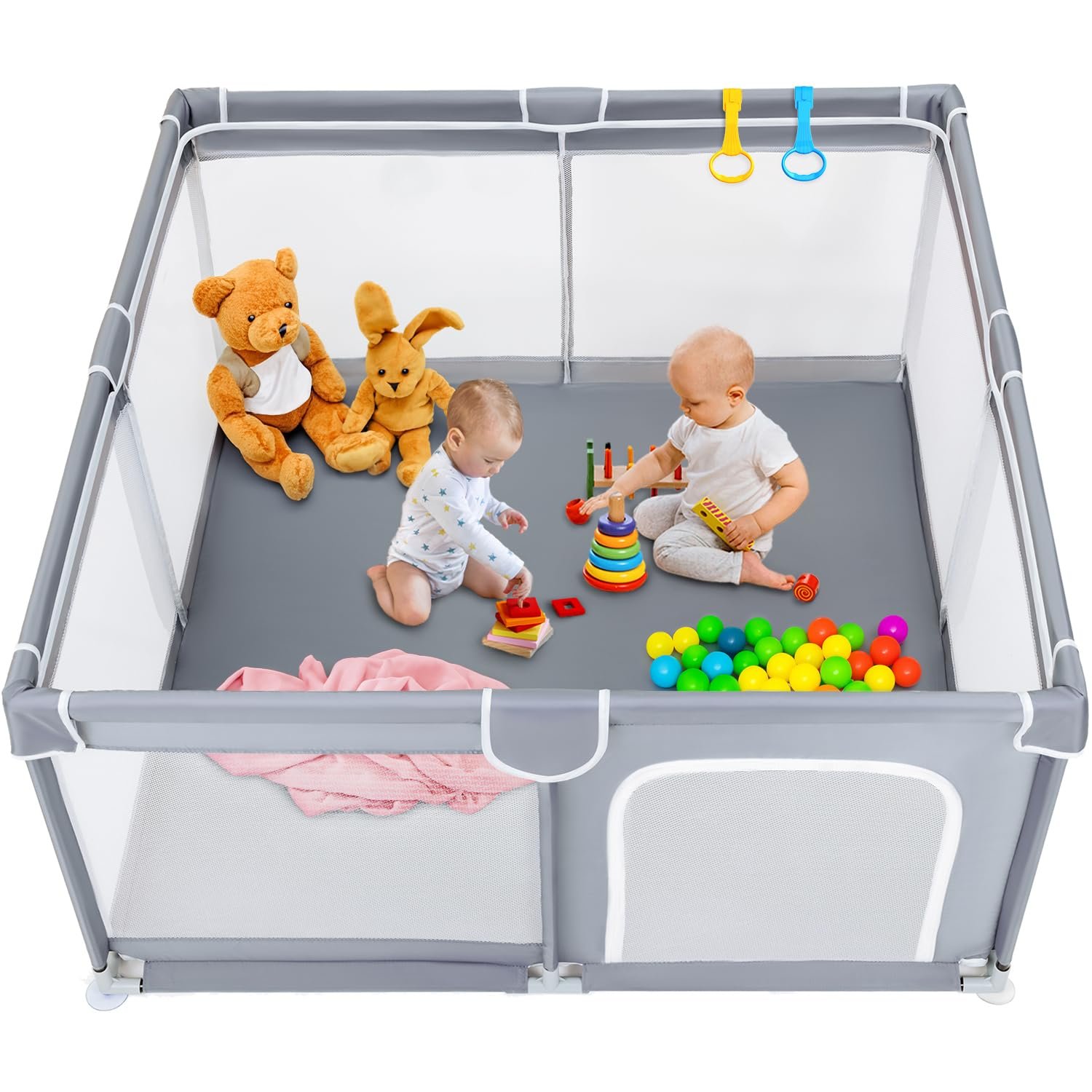 TODALE Baby Playpen 50”×50” Gray Playpen Review